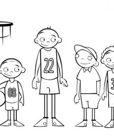 Dibujo de jugadores de baloncesto. Imágenes de deportes para pintar