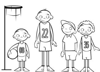 Dibujo de jugadores de baloncesto. Imágenes de deportes para pintar