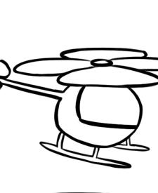 Dibujo gratis de un helicóptero para imprimir y colorear