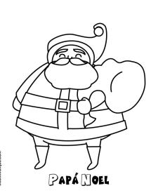 Papá Noel en Navidad. Dibujo para niños