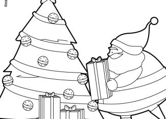 Imagen de Papá Noel dejando sus regalos a los niños