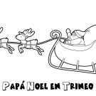 Dibujo de Papá Noel en su trineo para los niños