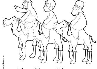 Dibujo de los Tres Reyes Magos para pintar