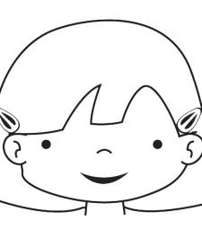 Dibujo de la cara de una niña para colorear con los niños