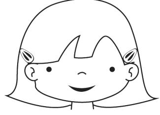 Dibujo de la cara de una niña para colorear con los niños