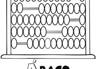 Dibujo para colorear con los niños de un ábaco