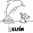 Dibujo para colorear de delfín. Dibujos de animales