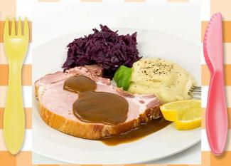 Receta infantil de chuletas de cerdo con manzana