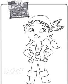 Dibujo de Izzy. Colorea estos dibujos de Jake y los Piratas