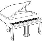 Dibujos de un piano para colorear con los niños