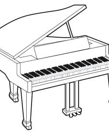 Dibujos de un piano para colorear con los niños