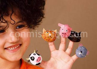 Animales con nueces. Manualidades infantiles