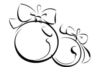 Bola navideña. Dibujo de Navidad para colorear