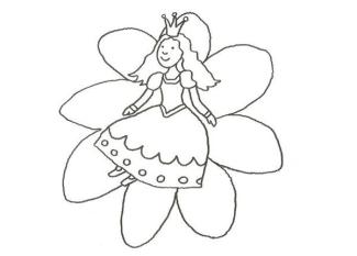 Dibujo de una princesa para colorear con los niños