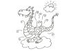 Dibujo de un dragón de cuento para colorear con los niños