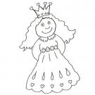 Dibujo para pintar con niños de una pequeña princesa