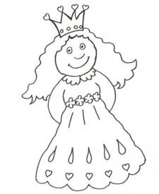Dibujo para pintar con niños de una pequeña princesa