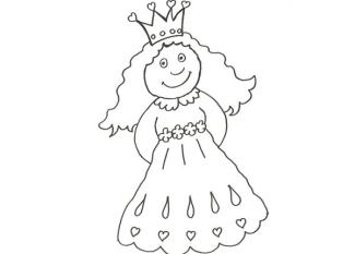 Dibujo para pintar con niños de una pequeña princesa