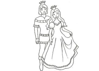 Dibujo de principes enamorados para imprimir y colorear