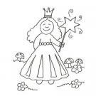 Dibujo para pintar con niños de una princesa con varita