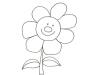 Dibujo de una flor sonriente para pintar con niños