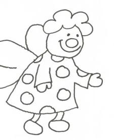 Dibujo de un hada simpática para colorear con niños