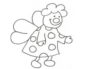 Dibujo de un hada simpática para colorear con niños