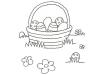 Dibujo de una cesta con huevos de Pascua para colorear