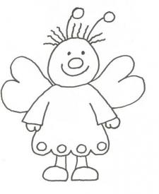 Dibujo de una simpática mariposa para colorear con niños