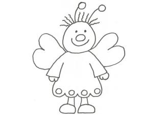 Dibujo de una simpática mariposa para colorear con niños