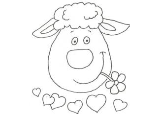 Dibujo de una oveja para colorear con niños
