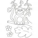 Dibujo de un chimpancé en la selva para pintar con niños