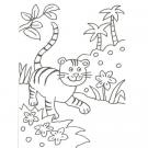 Dibujo de un leopardo en la selva para pintar con niños