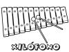 Xilófono para colorear. Dibujos de instrumentos musicales