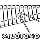 Xilófono para colorear. Dibujos de instrumentos musicales