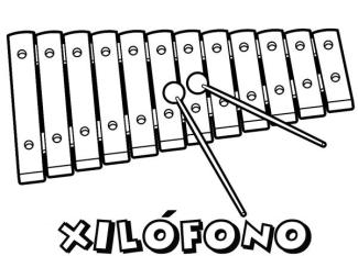 Xilófono para colorear. Dibujos de instrumentos musicales