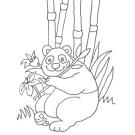 Dibujo para colorear con niños de un oso panda