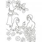 Dibujo de Adán y Eva para pintar con niños