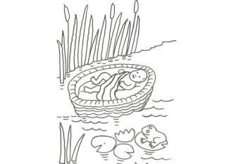 Dibujo de Moisés para colorear con los niños