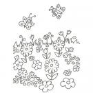 Dibujo de flores y mariposas para colorear on los niños