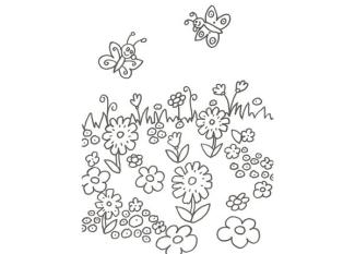 Dibujo de flores y mariposas para colorear on los niños