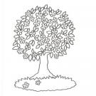Dibujo de un árbol con flores para colorear con niños