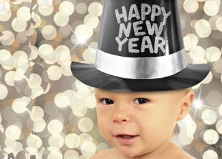 Tarjeta online de un bebé en Año Nuevo