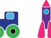 Ejercicio de los medios de transporte para niños de 5 años