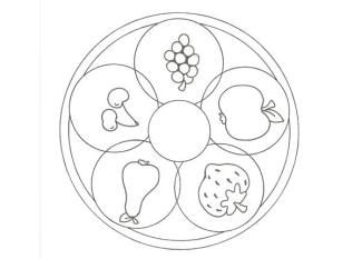Dibujo educativo de frutas para colorear con niños