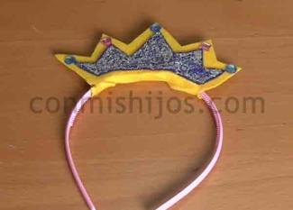 Diadema de princesa. Manualidades de Carnaval para niños