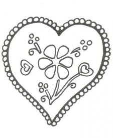 Dibujo de un corazón de San Valentín para colorear