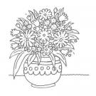 Dibujo de un jarrón con flores para colorear con niños