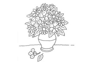 Dibujo de un florero para colorear con niños