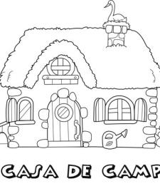 Dibujo de una casa de campo para colorear